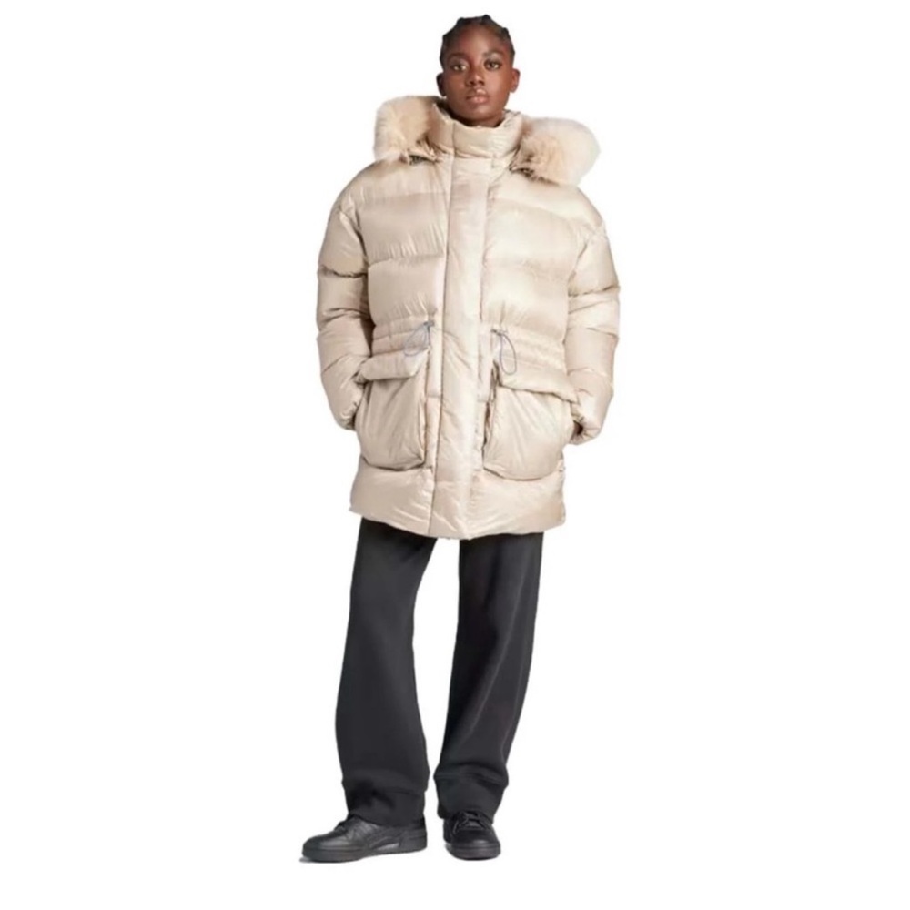 NWT Women's ADIDAS DOWN OVERSIZED  FAUX FUR HOODED PUFFER JACKET
